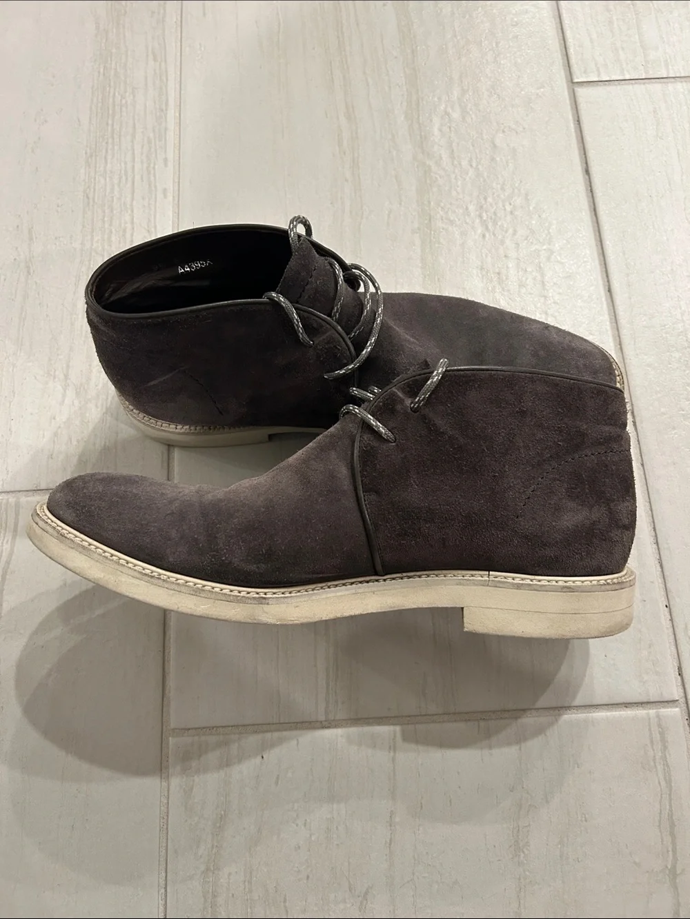 Men's Gray Suede Zegna Boots